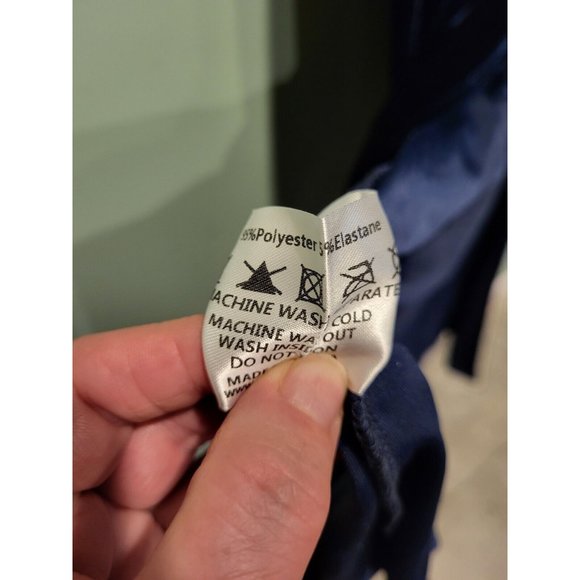 New Modcloth X Collectif Angel Navy Blue Velvet Maxi Dress Sleeveless Slit Sz 16 - Picture 9 of 9